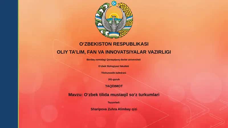 Oʻzbek tilida mustaqil soʻz turkumlari