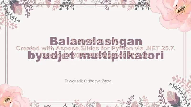 Balanslashgan byudjet multiplikatori