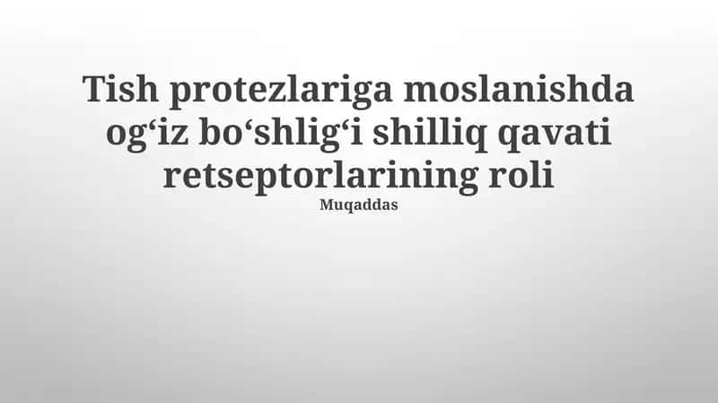 Og‘iz shilliq qavatining retseptorlari