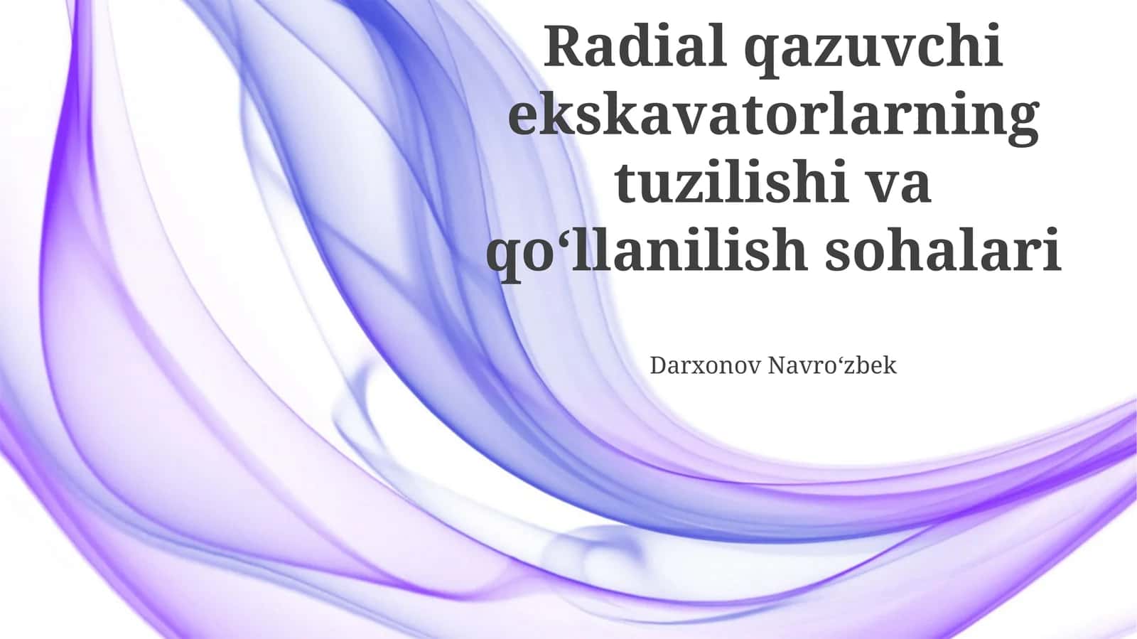 Radial qazuvchi ekskavatorlarning tuzilishi va qoʻllanilish sohalari