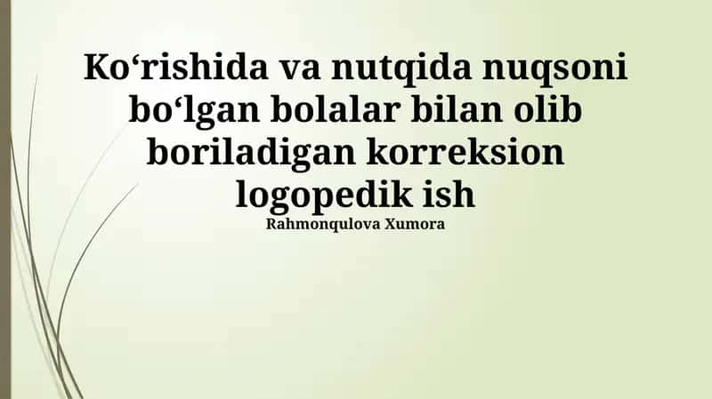 Korreksion logopedik ish