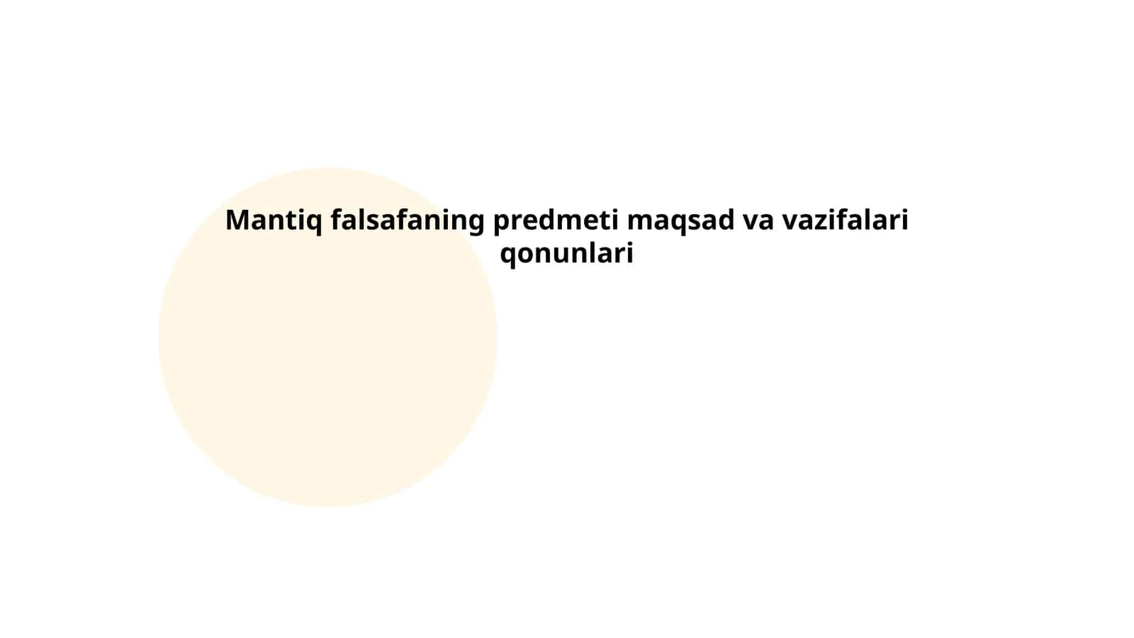 Mantiq Falsafaning Predmeti Maqsad va Vazifalari Qonunlari