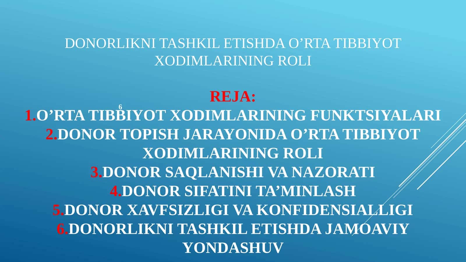 Donorlikni Tashkil etishda O'rta Tibbiyot Xodimlarning Roli