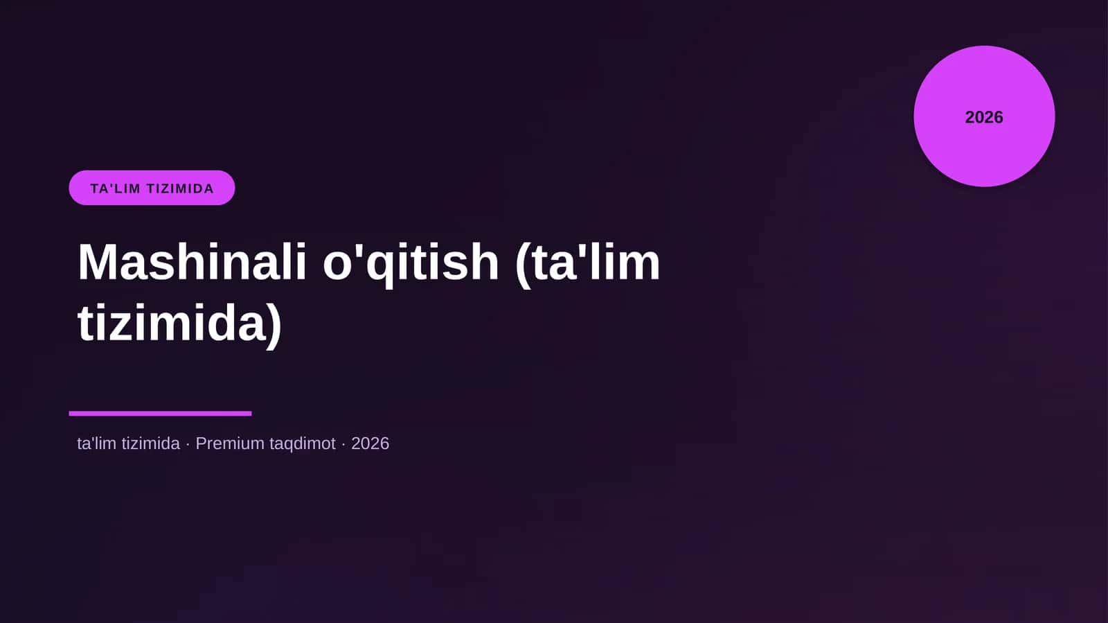 Mashinali o'qitish (ta'lim tizimida)