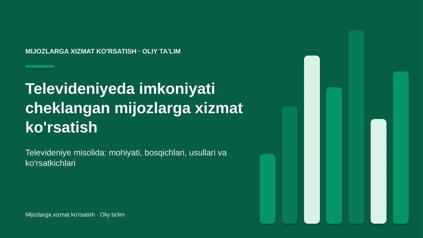 televideniyeda imkoniyati cheklangan mijozlarga xizmat ko'rsatish 7508