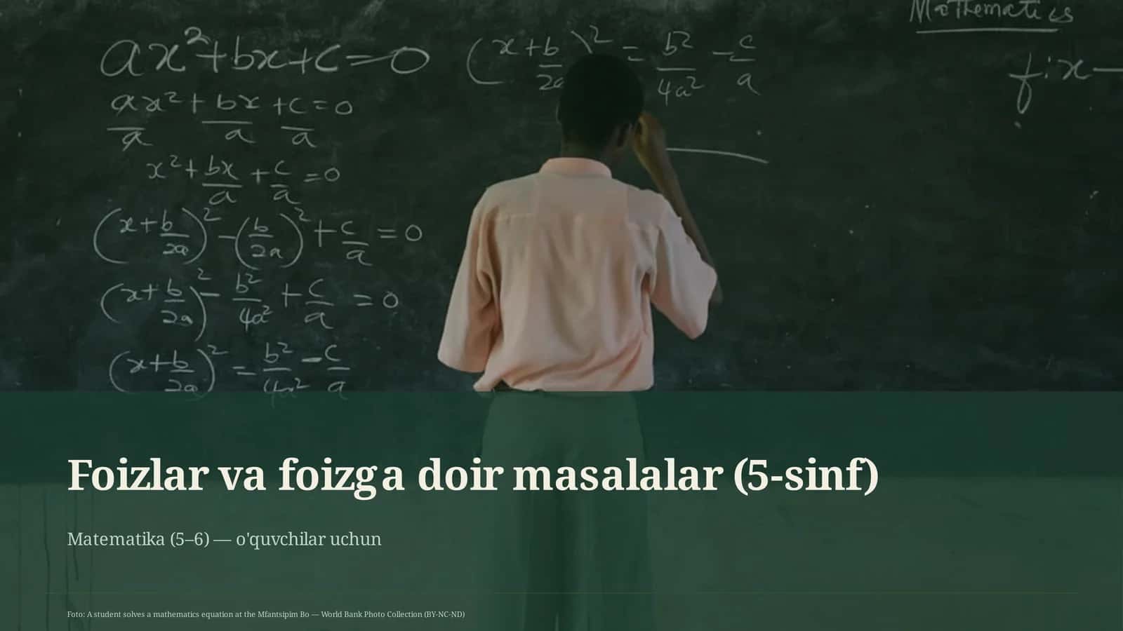 Foizlar va foizga doir masalalar (5-sinf)