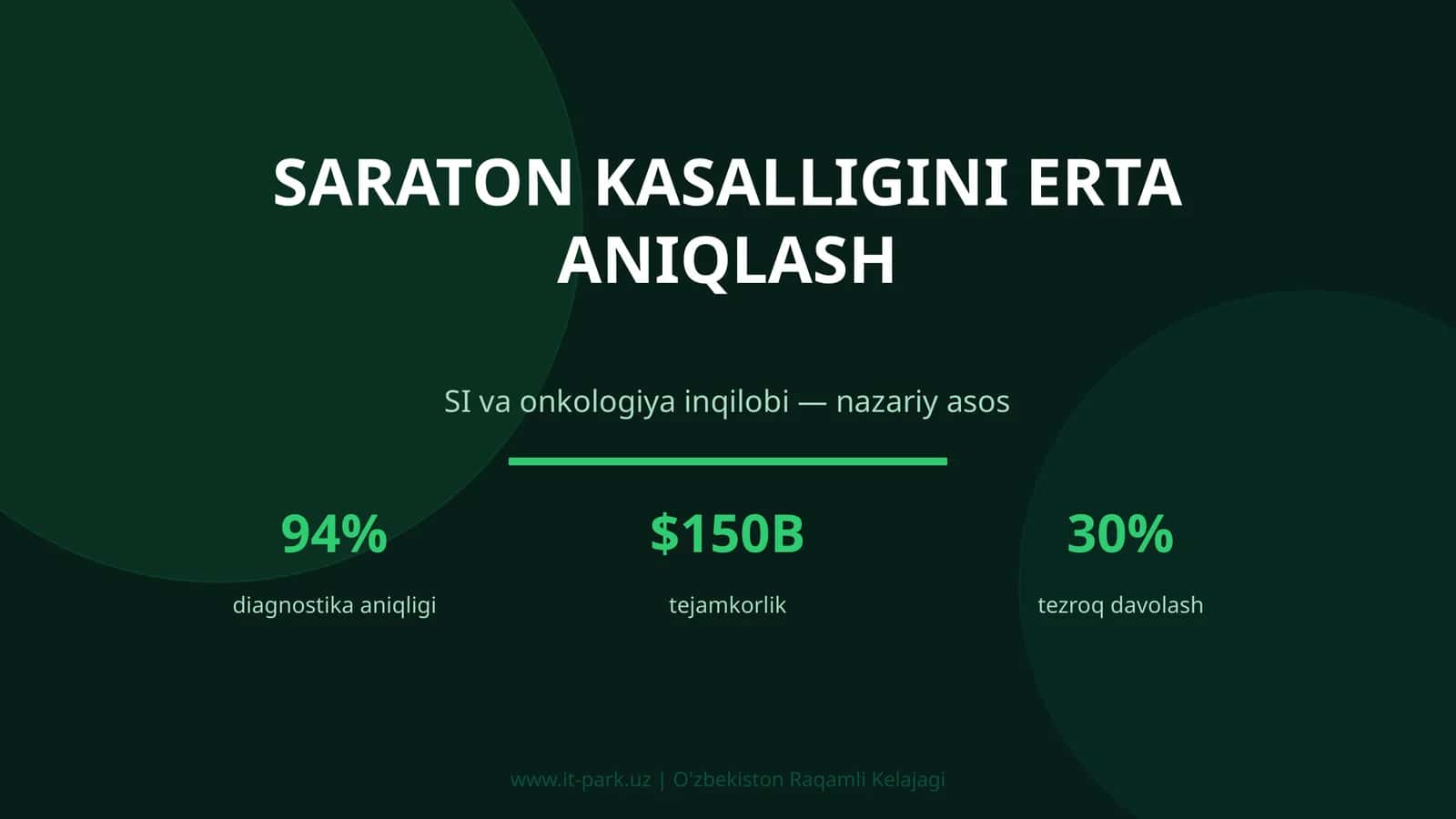SARATON KASALLIGINI ERTA ANIQLASH