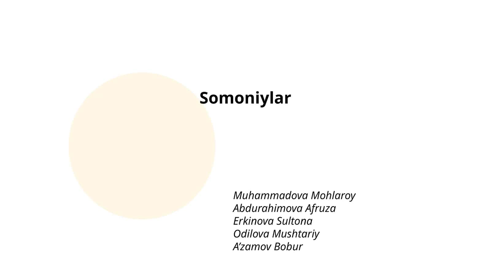 Somoniylar sulolasi tarixi va davri