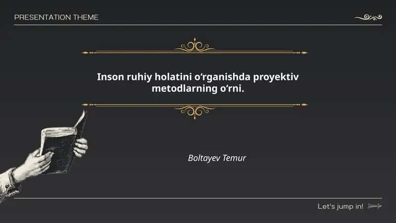Proyektiv metodlarning o‘rni