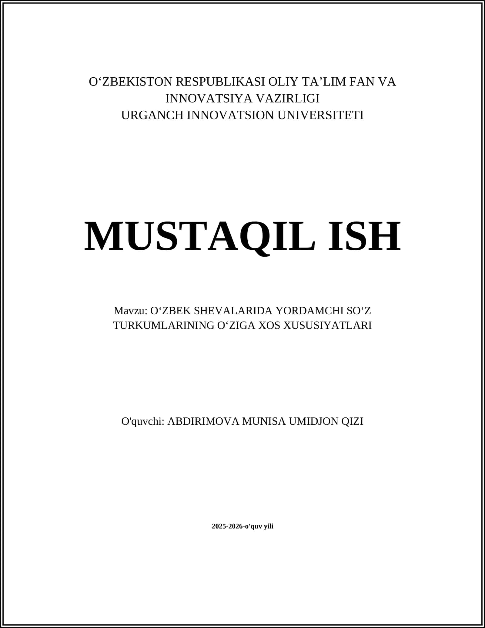 OʻZBEK SHEVALARIDA YORDAMCHI SOʻZ TURKUMLARINING OʻZIGA XOS XUSUSIYATLARI