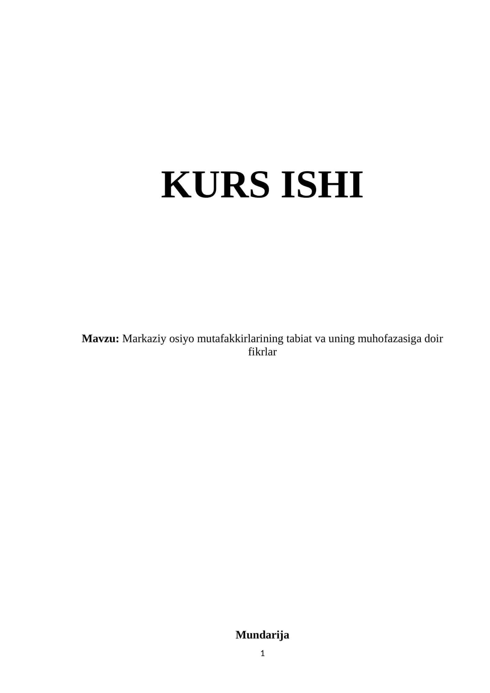 Markaziy osiyo mutafakkirlarining tabiat va uning muhofazasiga doir fikrlar