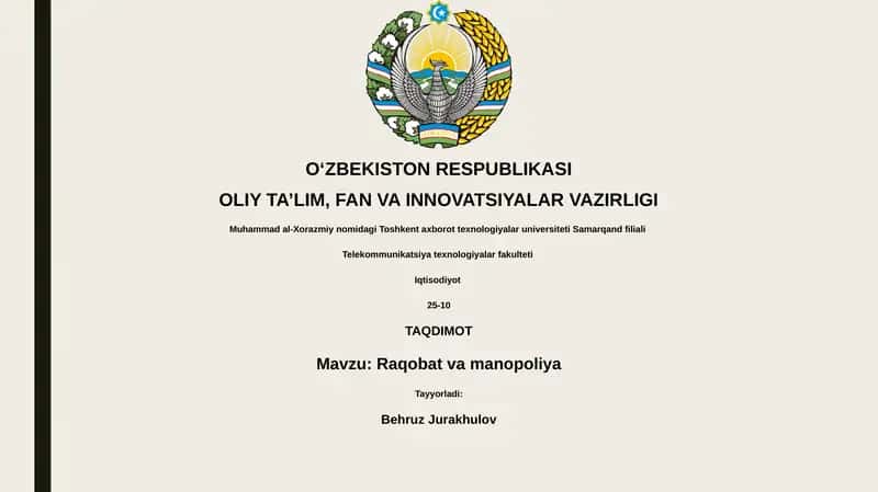Raqobat va manopoliya
