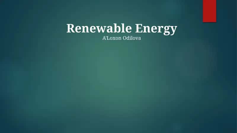 Renewable Energy