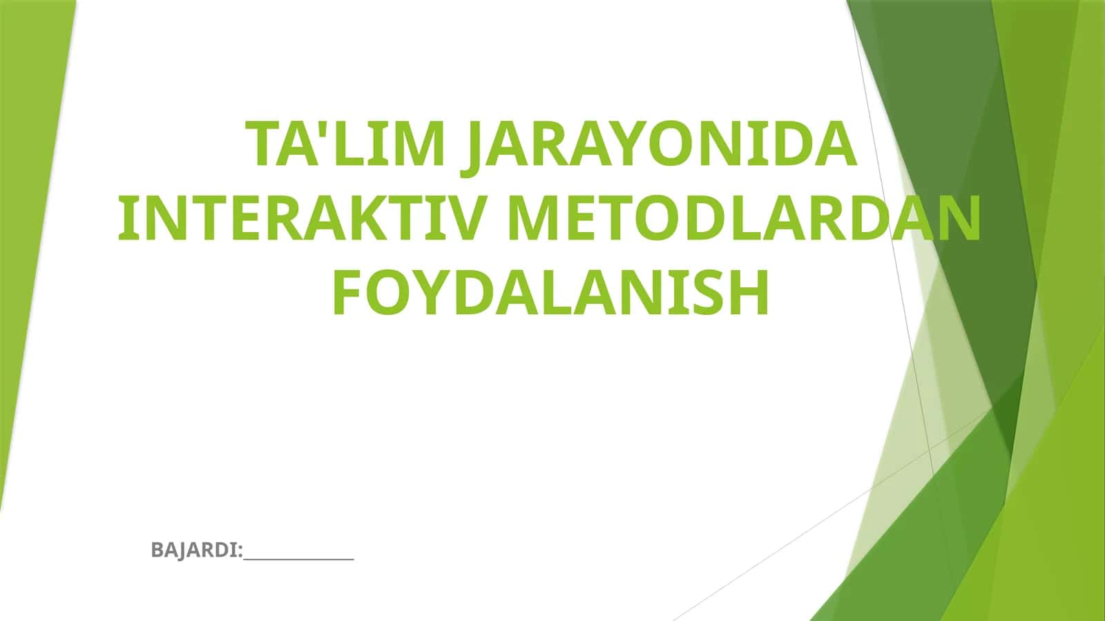 Interaktiv Metodlar