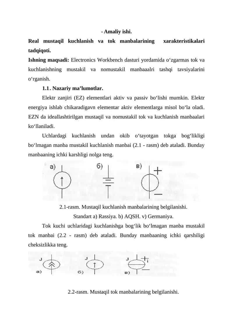 Electronics Workbench dasturi