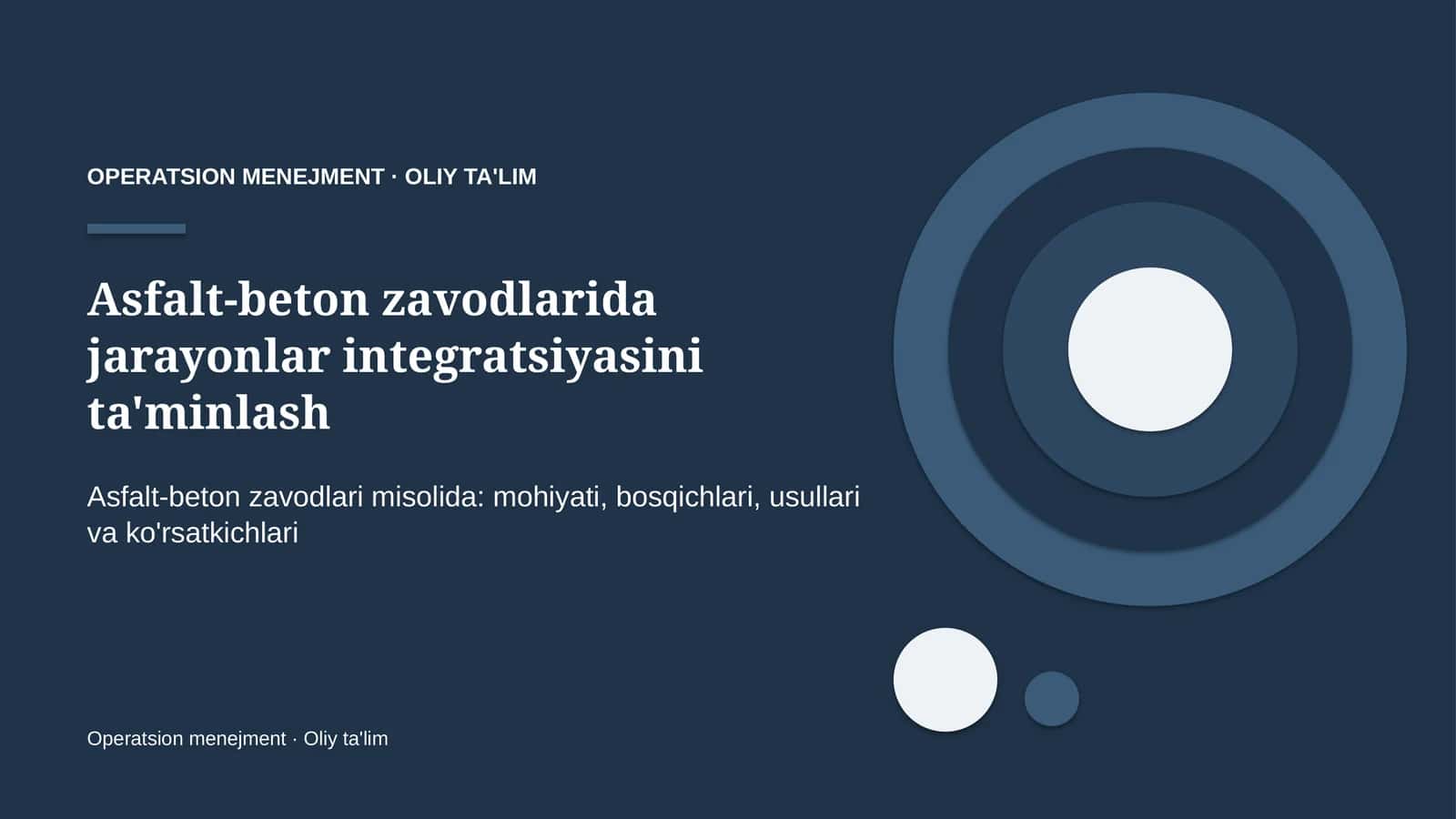asfalt beton zavodlarida jarayonlar integratsiyasini ta'minlash 7496
