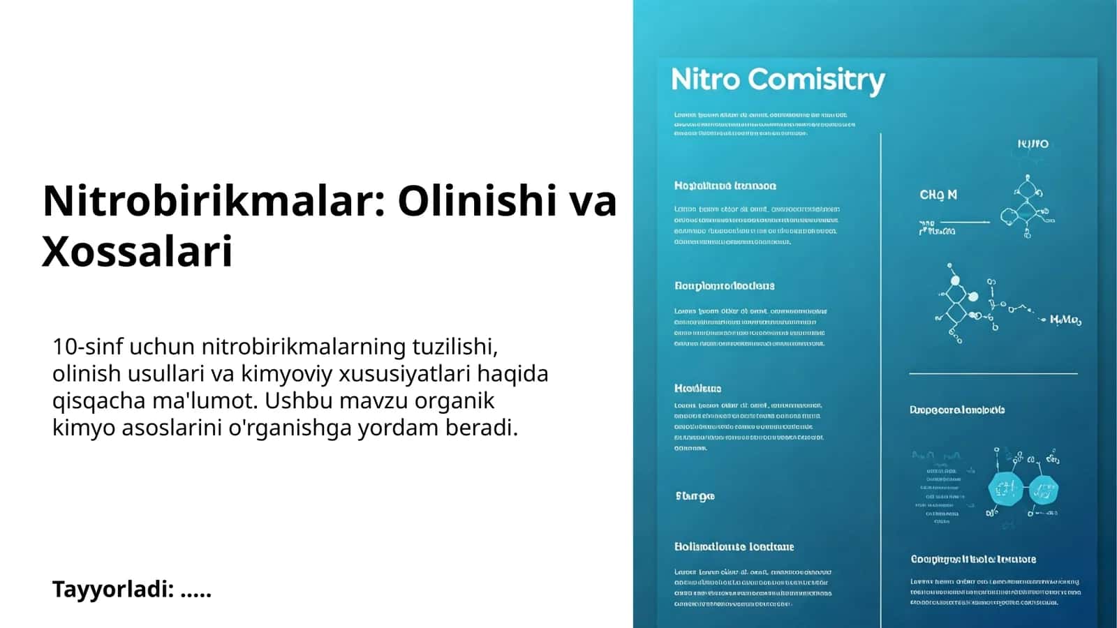 Nitrobirikmalar: Olinishi va Xossalari