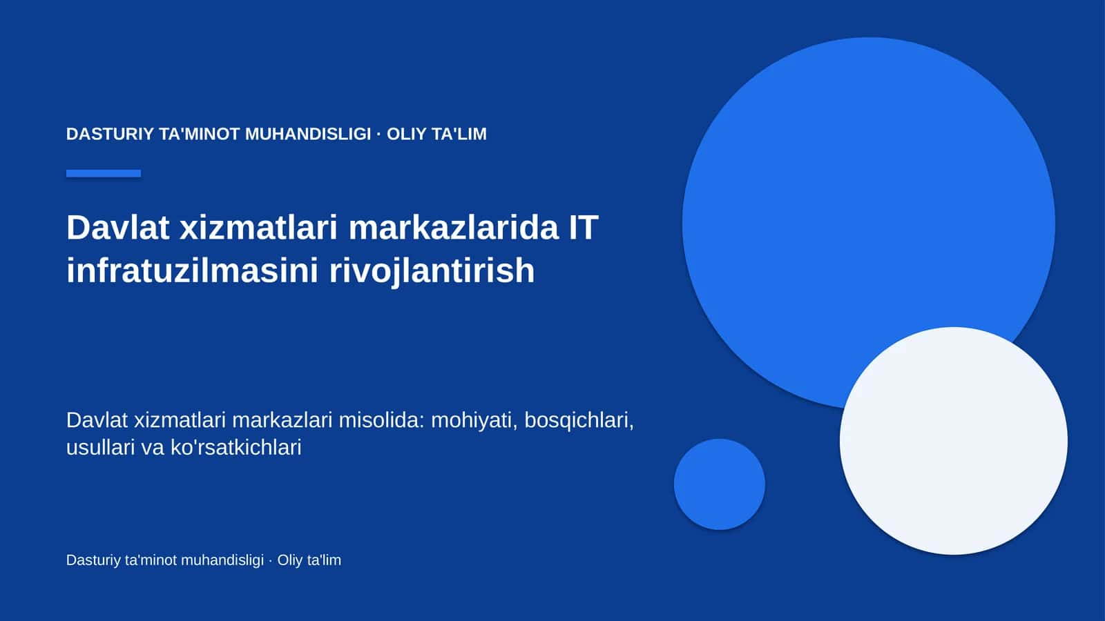 Davlat xizmatlari markazlarida IT infratuzilmasini rivojlantirish