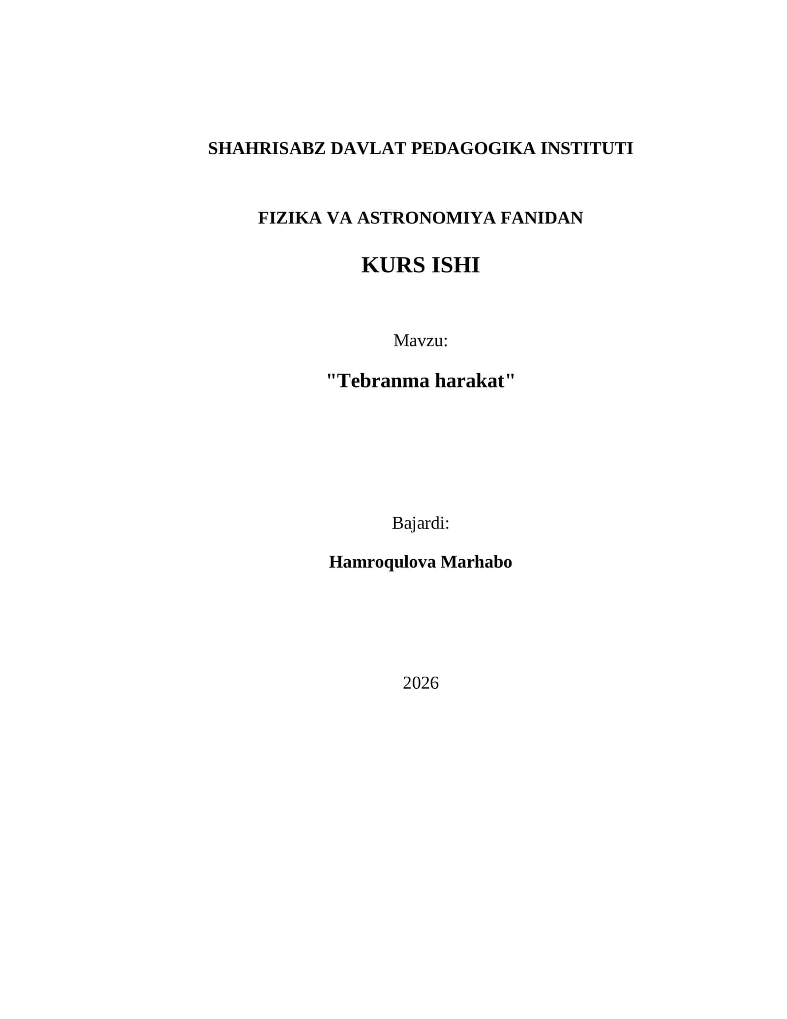 "Tebranma harakat"
