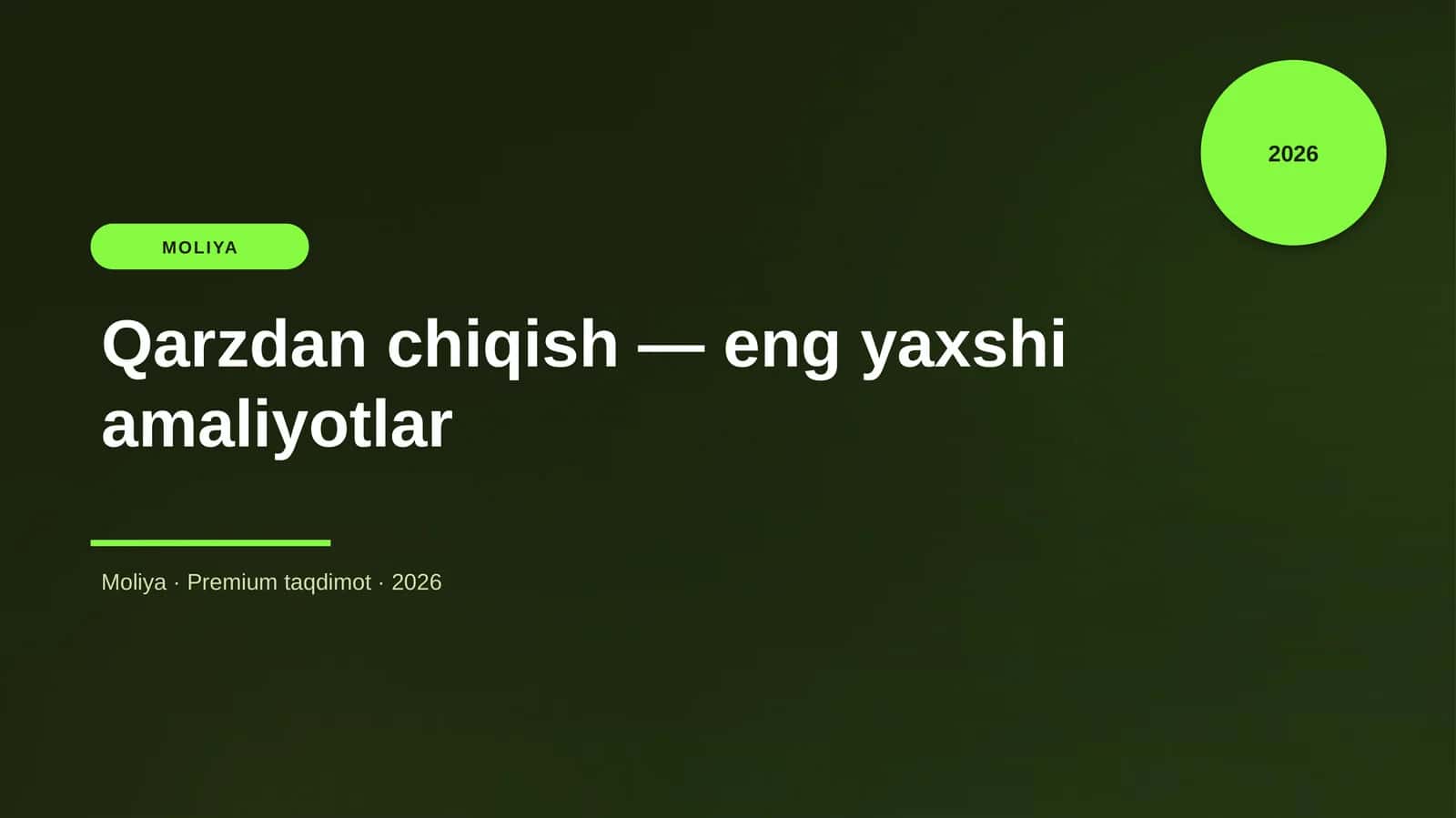 Qarzdan chiqish — eng yaxshi amaliyotlar