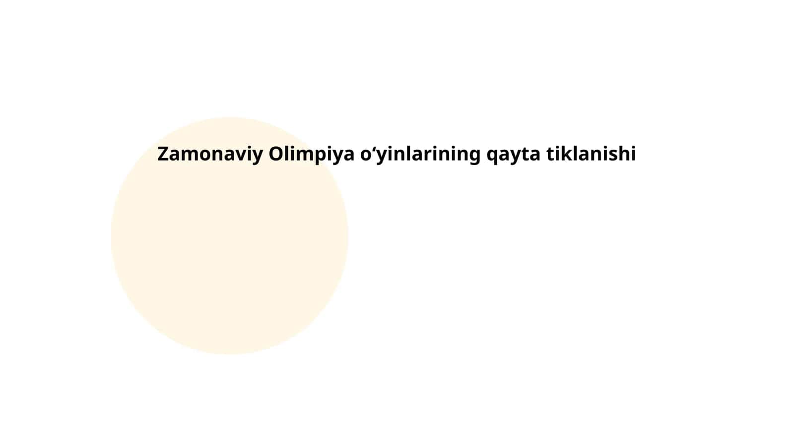 Zamonaviy Olimpiya o‘yinlarining qayta tiklanishi