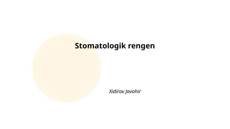 Stomatologik rengen