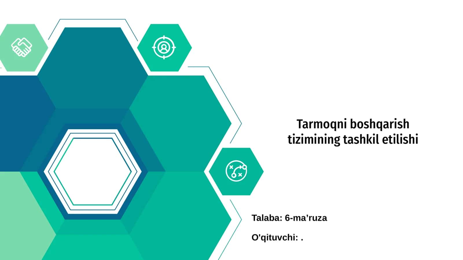 Tarmoqni boshqarish tizimining tashkil etilishi