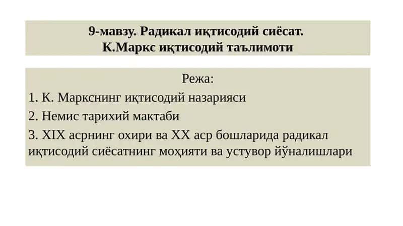 Радикал иқтисодий сиёсат
