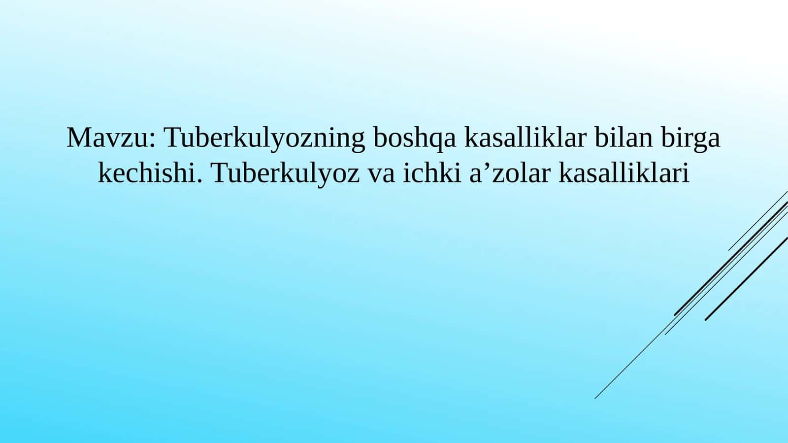 Tuberkulyozning boshqa kasalliklar bilan birga kechishi