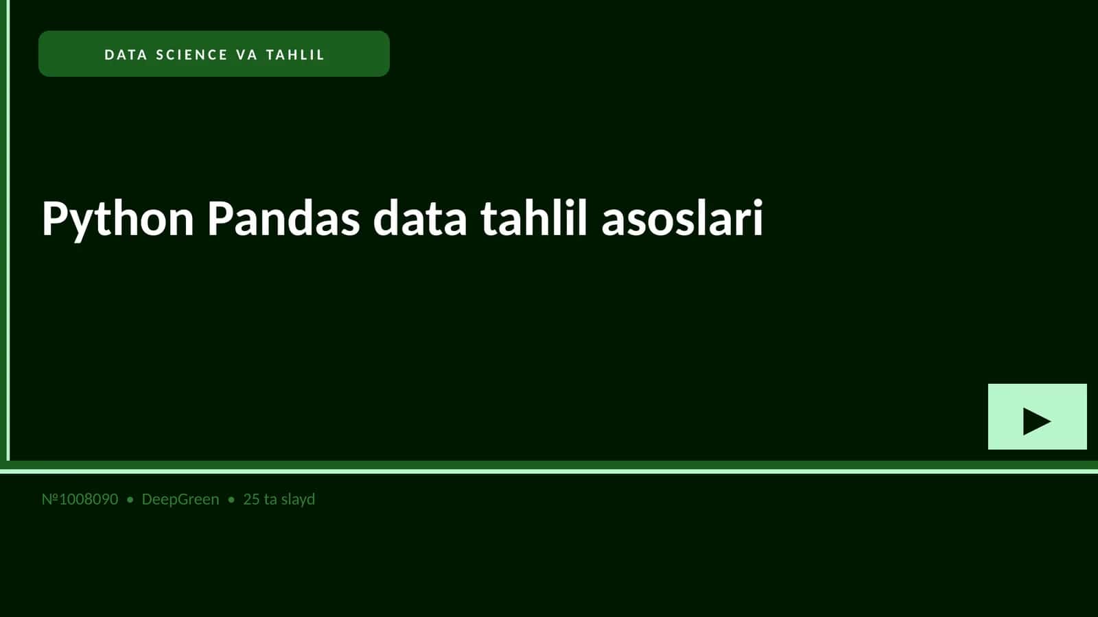Python Pandas data tahlil asoslari