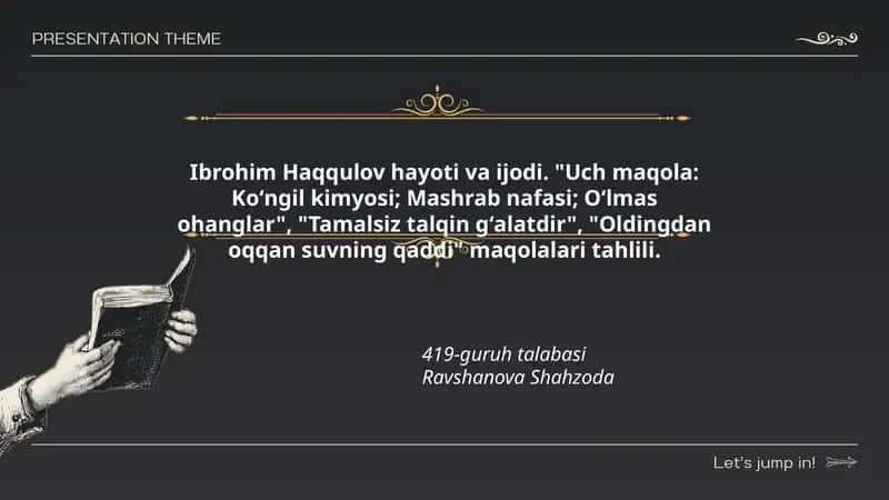 Ibrohim Haqqulov hayoti va ijodi