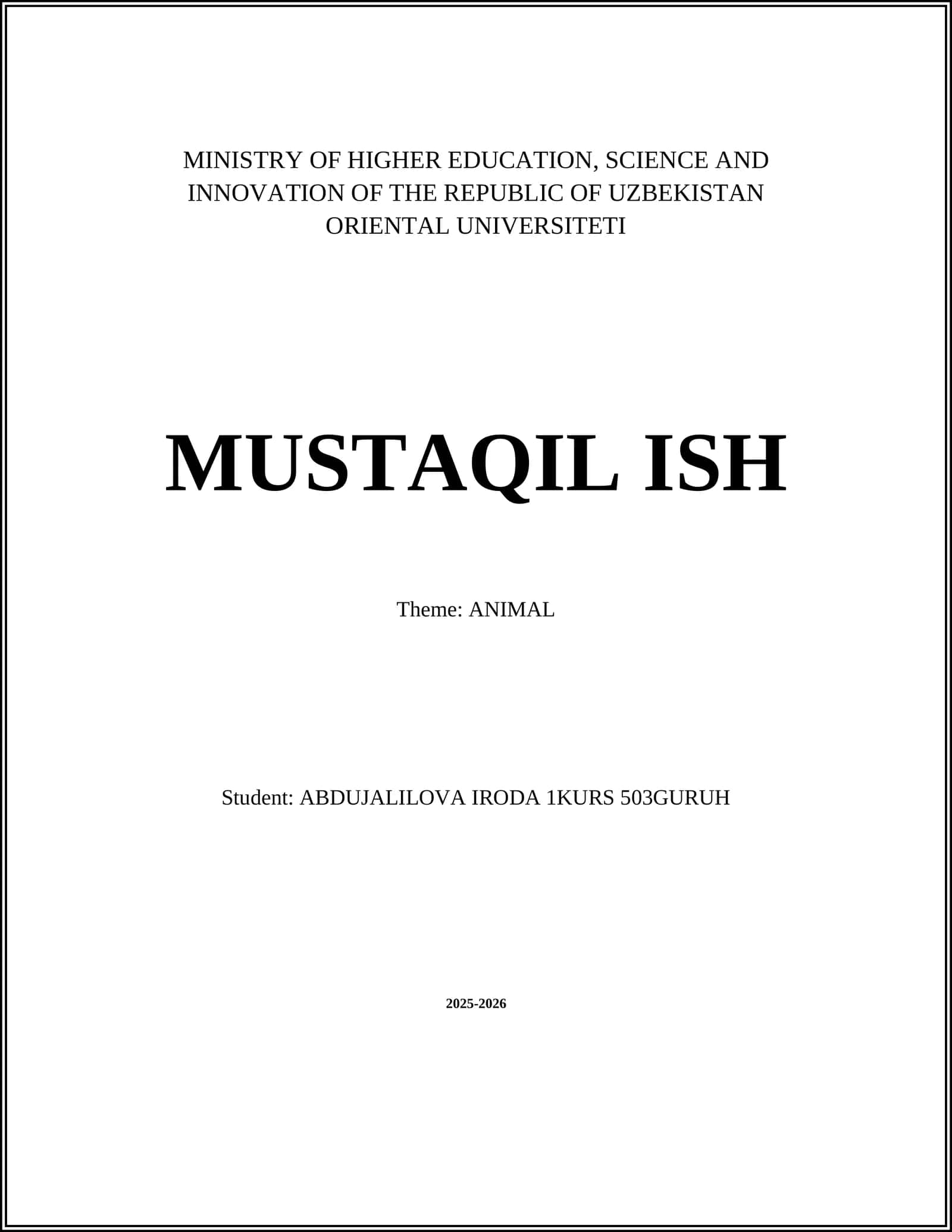 ANIMAL Classification and Taxonomy