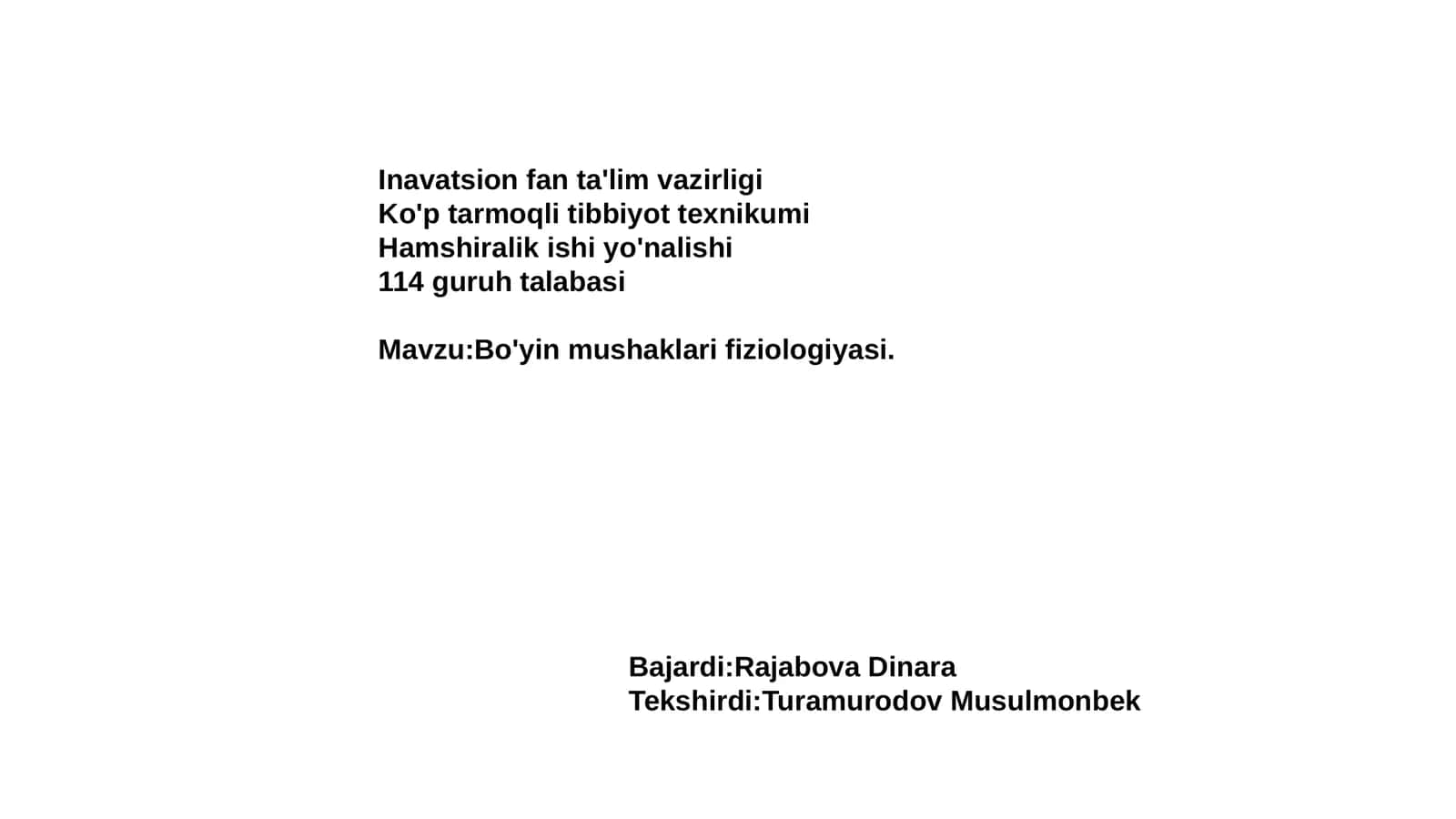 Ko'p tarmoqli tibbiyot texnikumi