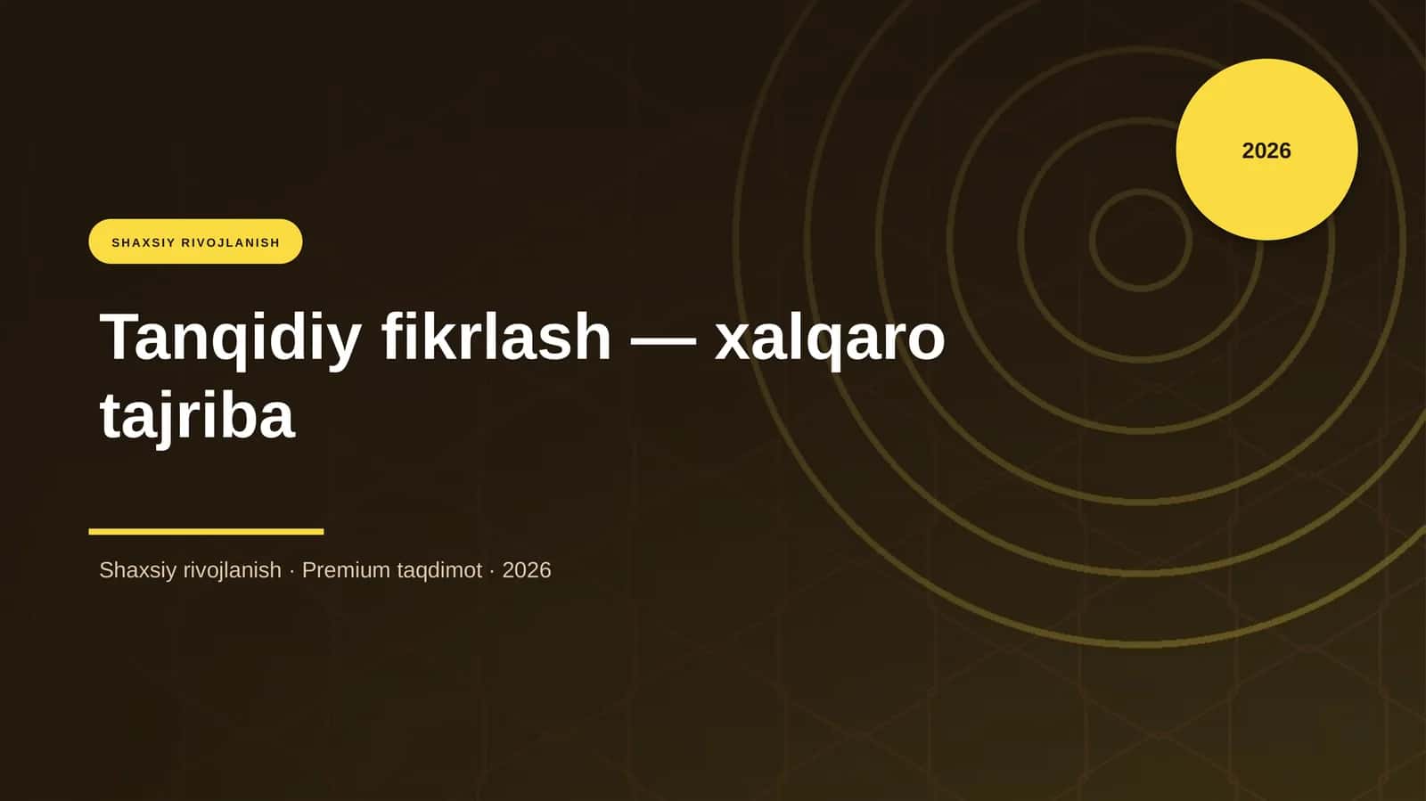 Tanqidiy fikrlash — xalqaro tajriba