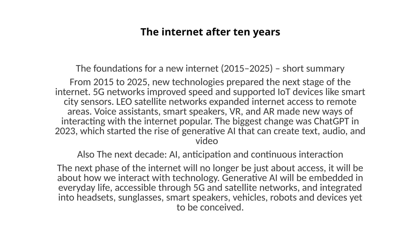 The internet after ten years
