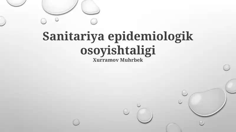 Sanitariya epidemiologik osoyishtaligi