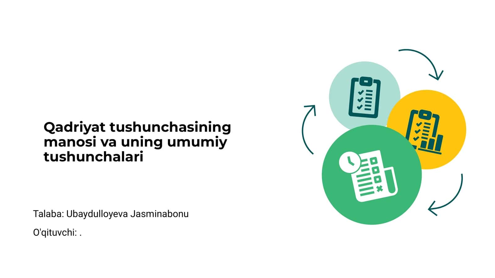 Qadriyat tushunchasining manosi va uning umumiy tushunchalari
