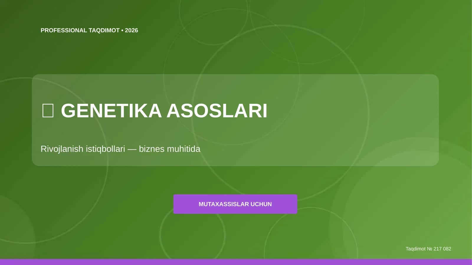 GENETIKA ASOSLARI