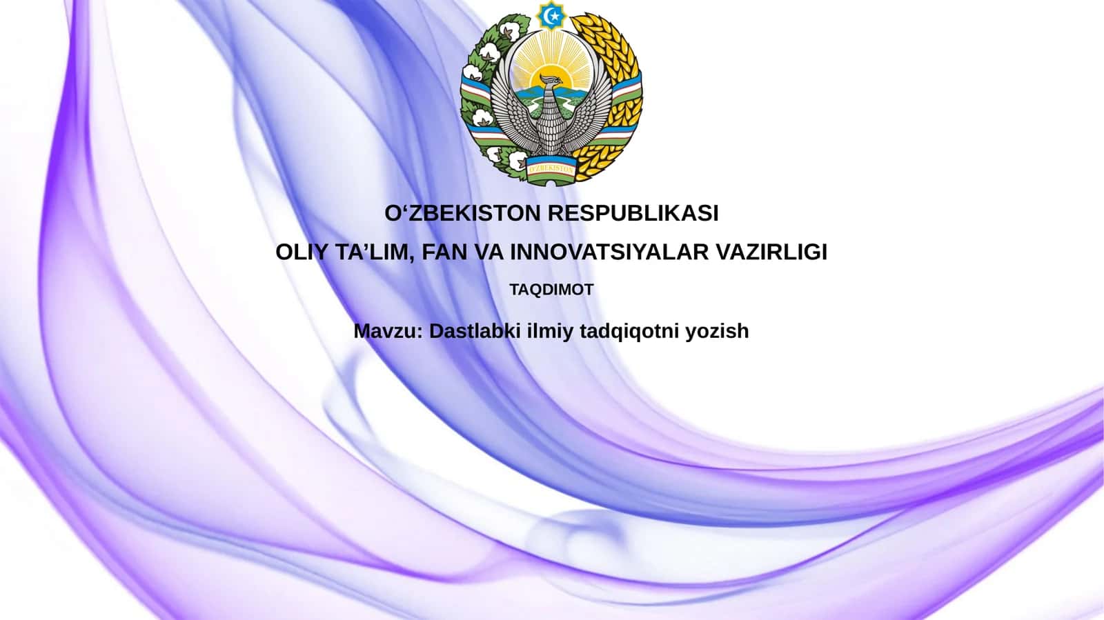 Dastlabki ilmiy tadqiqotni yozish