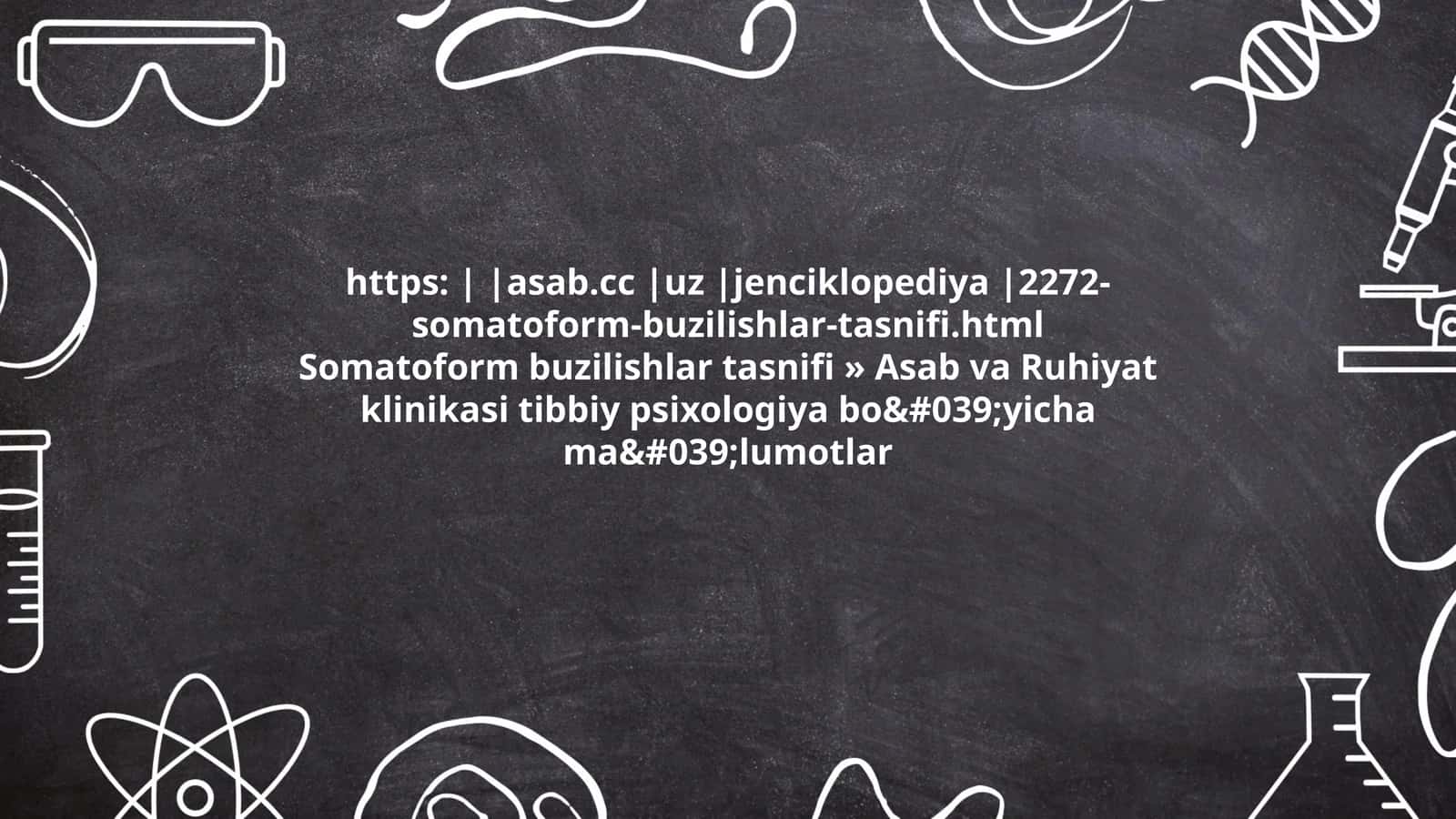 Somatoform buzilishlar tasnifi