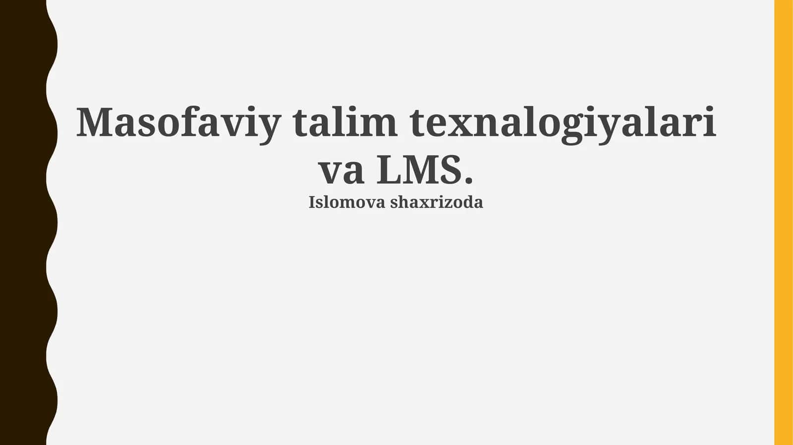 O'quv materiallari va LMS