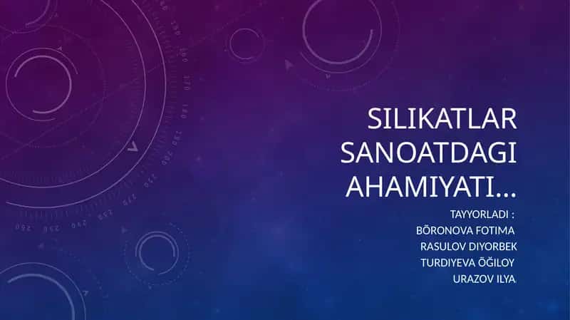 Silikatlar sanoatdagi Ahamiyati