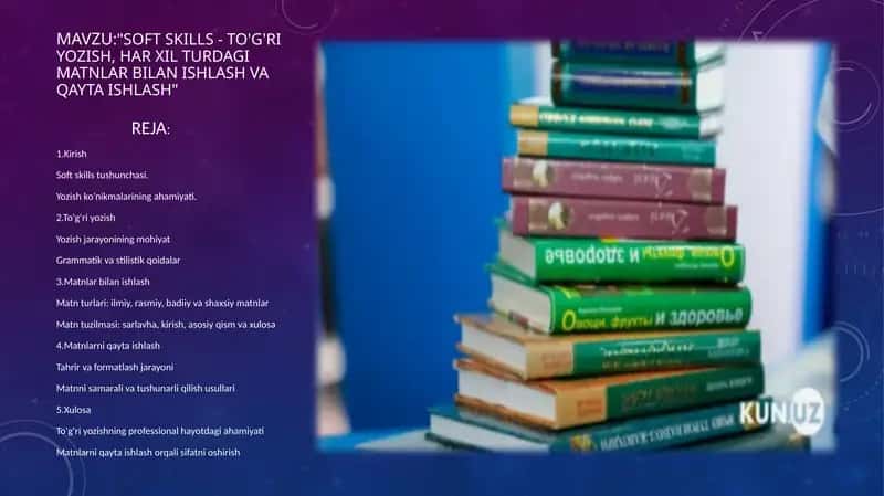 Soft Skills - To'g'riyozish, harxilturda matnlar bilan ishlash va qayta ishlash
