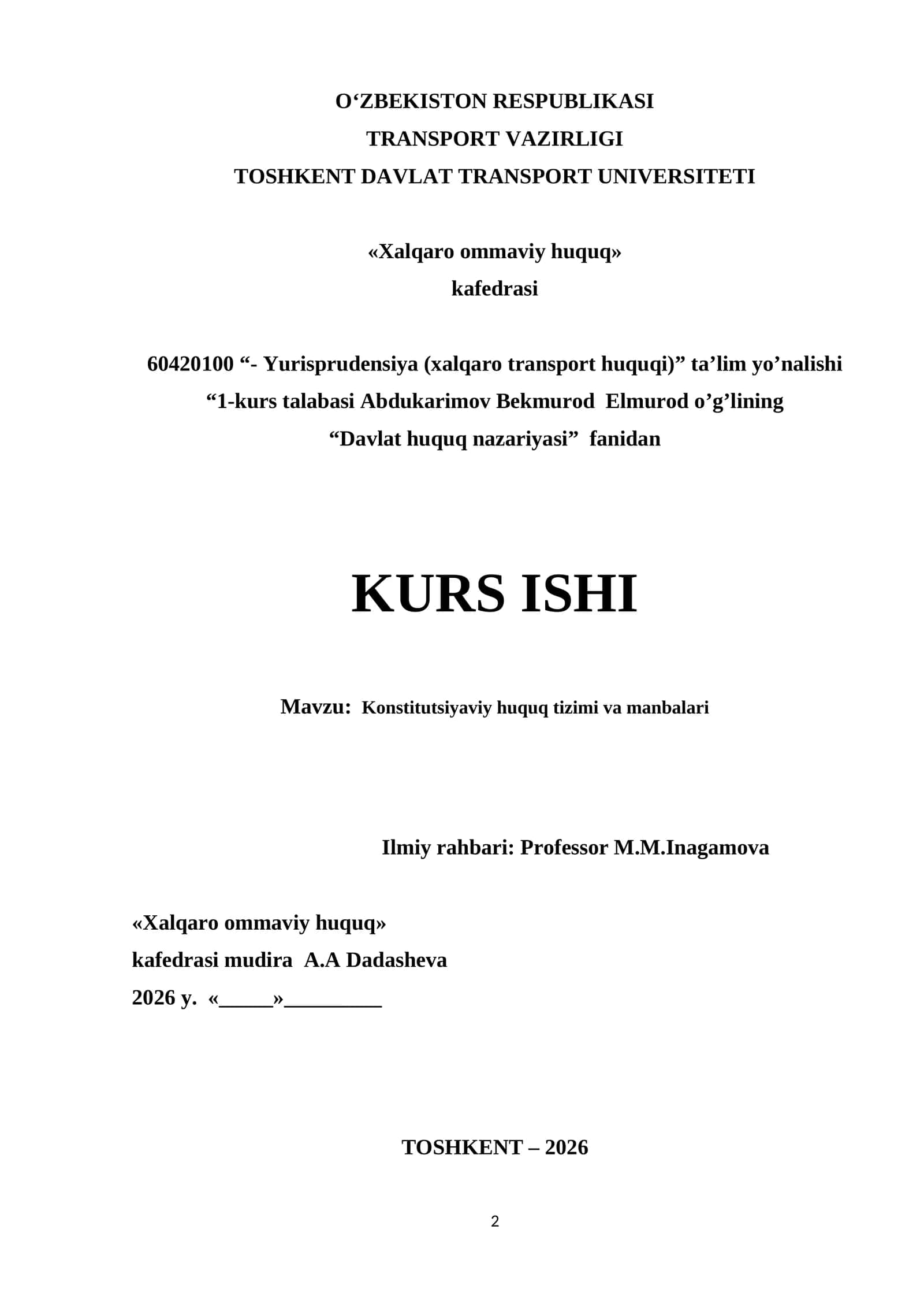 Konstitutsiyaviy huquq tizimi va manbalari