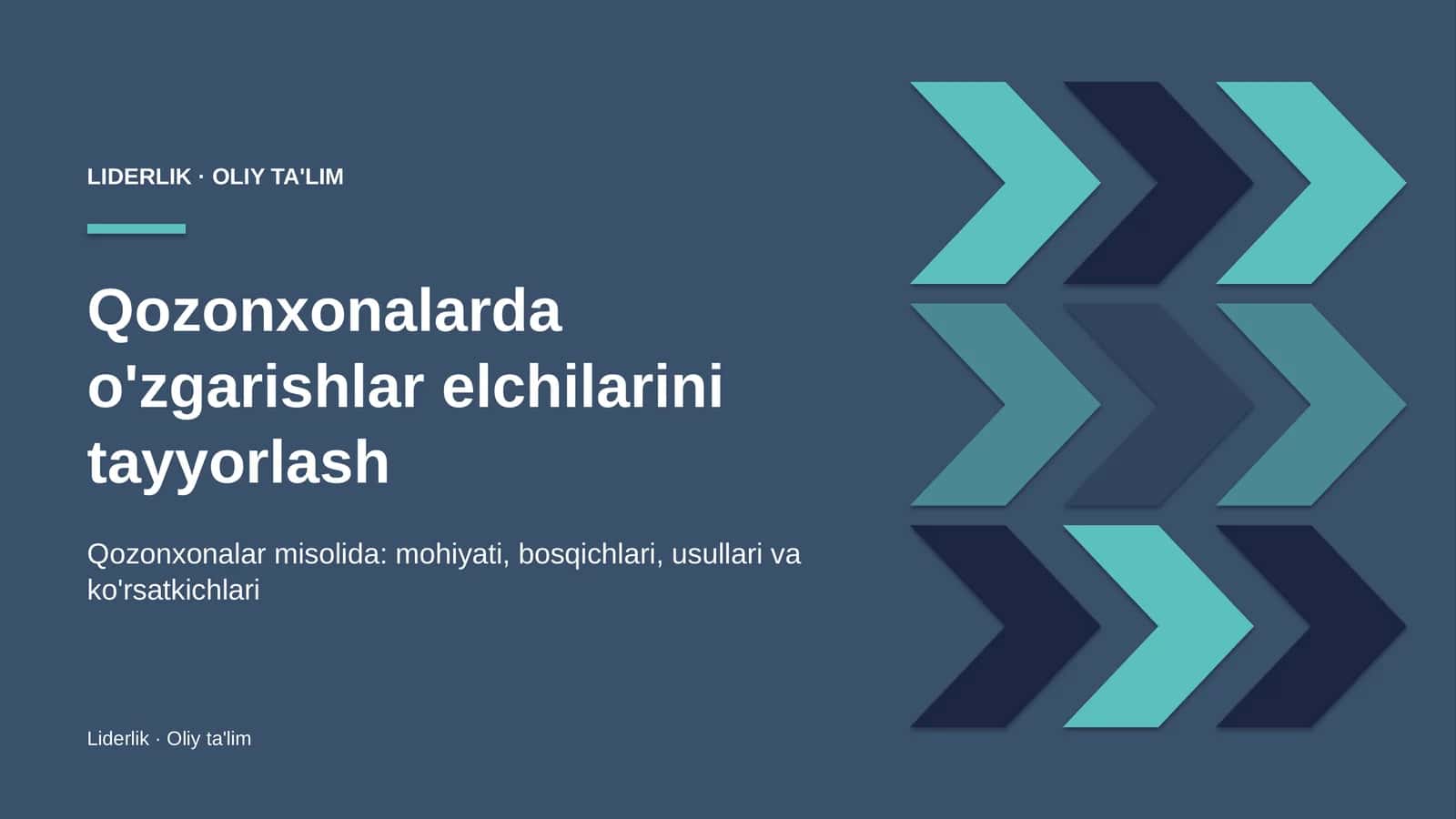 Qozonxonalarda o'zgarishlar elchilarini tayyorlash
