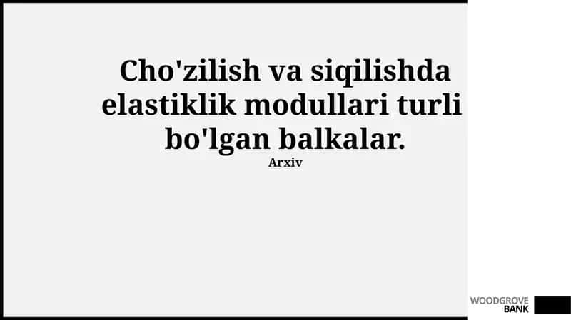 Turli Elastiklik Modulli Nurlar