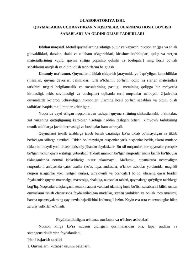 2-LABORATORIYA ISHI