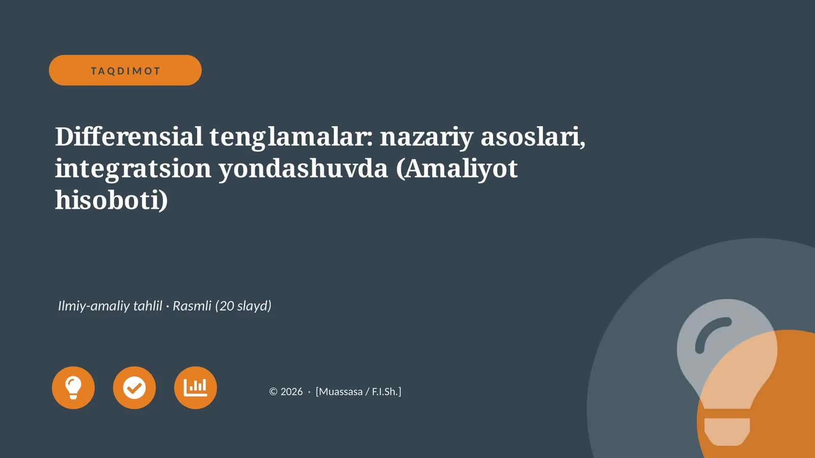 Differensial tenglamalar: nazariy asoslari, integratsion yondashuvda