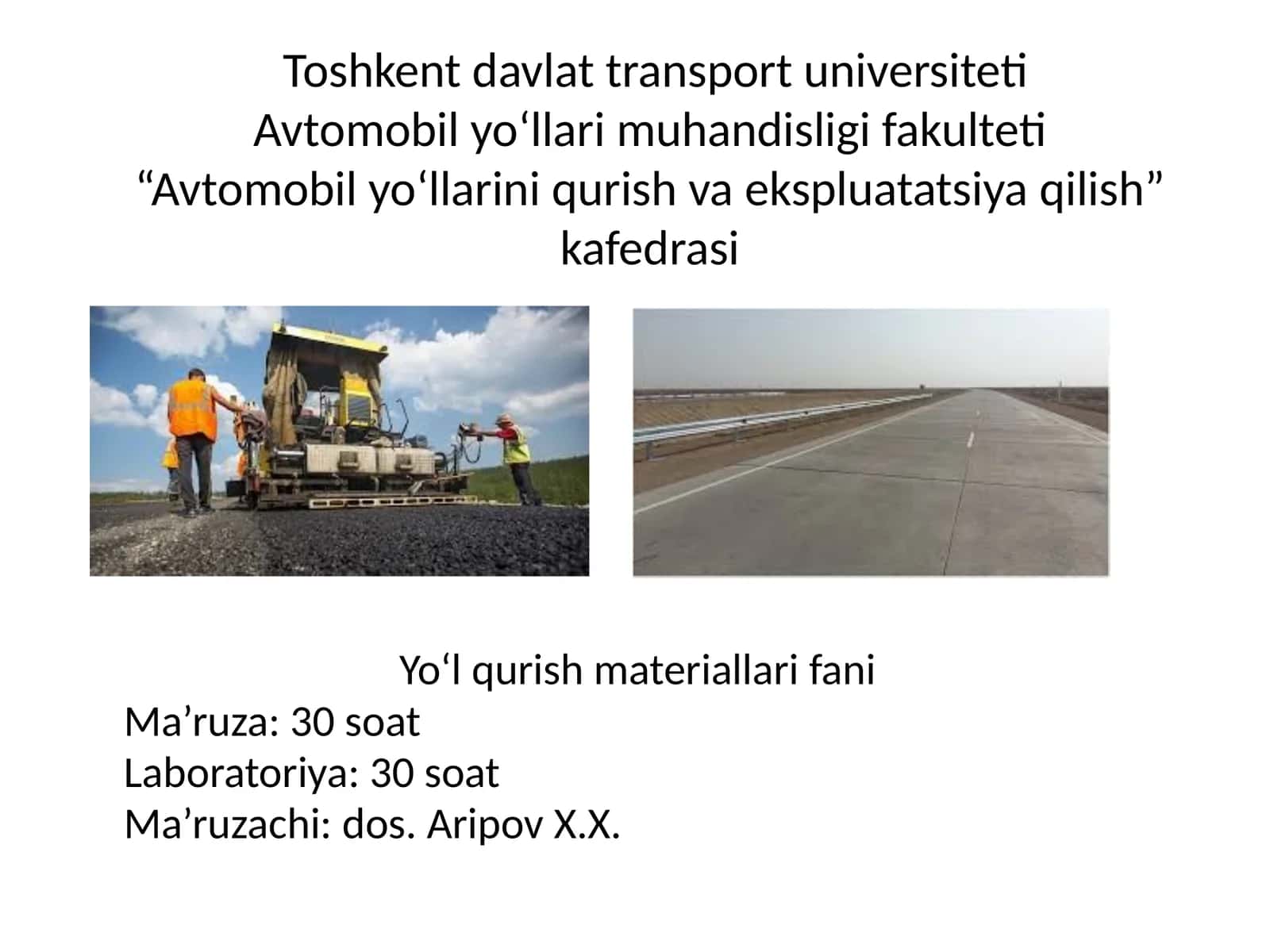 Yo‘l qurish materiallari