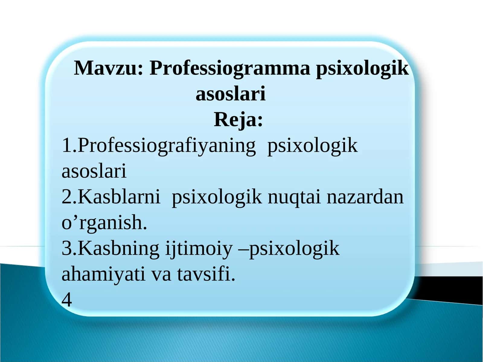 Professiogramma psixologik asoslari